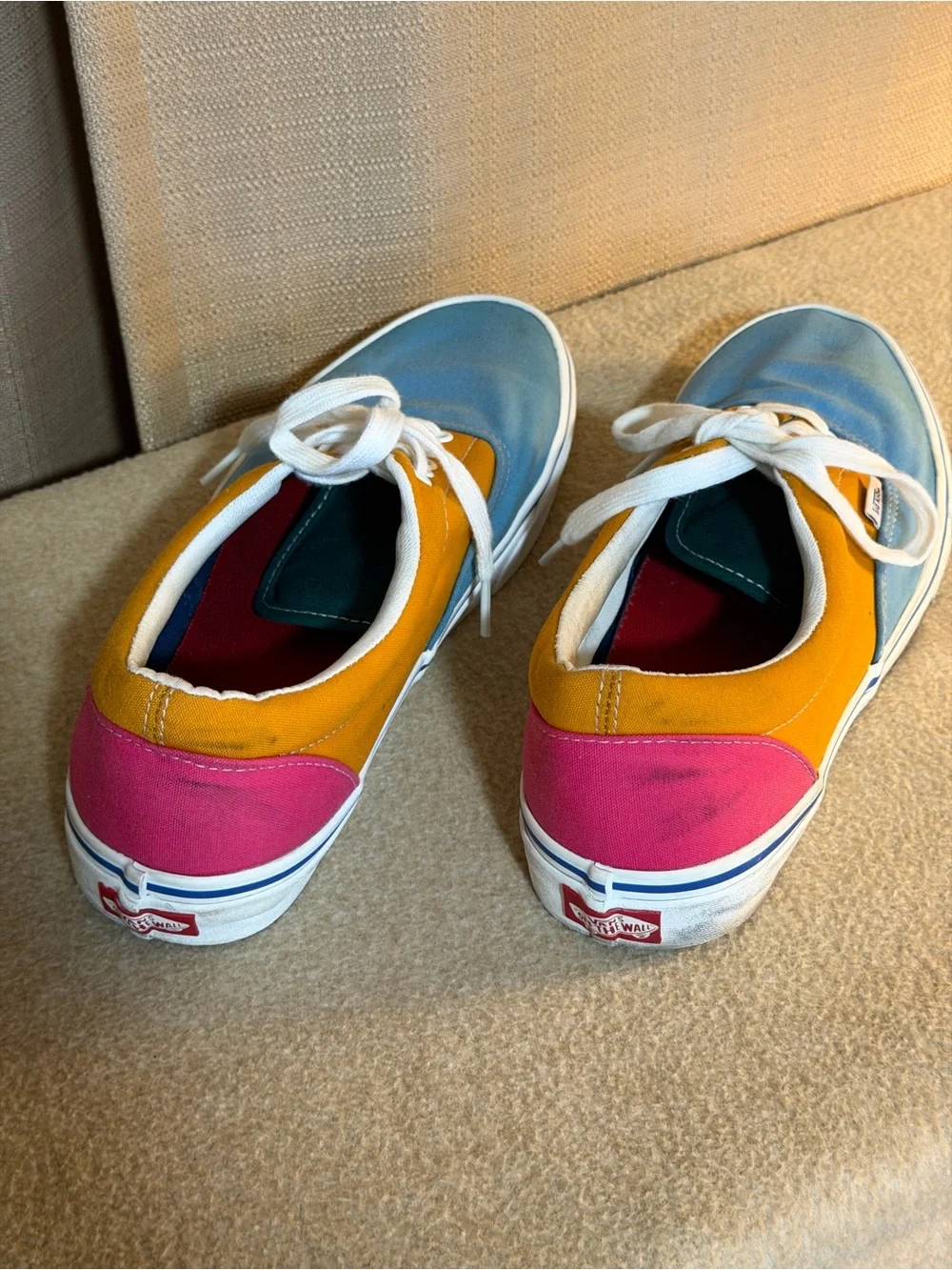 Vans Low-Top Sneakers in Blue, Yellow & Pink